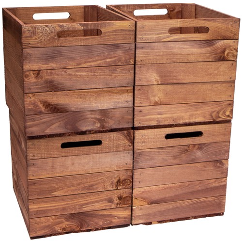 4er set holzkiste vintage - 4er,