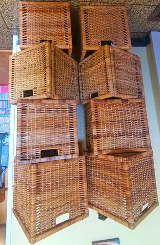 Rattankorb braun geflochten - 8x,